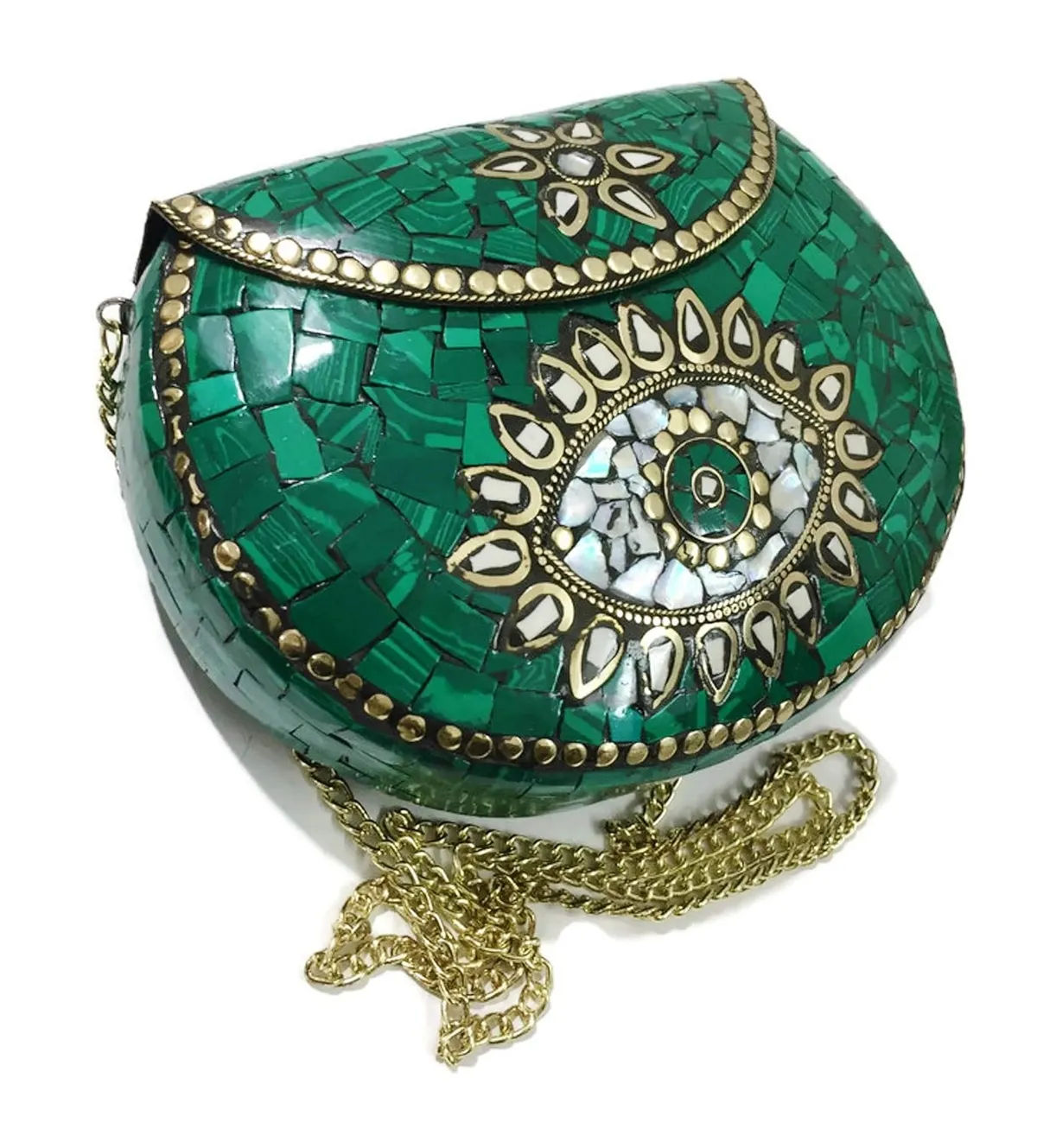 Silver Mosaic Metal Handbag for Stylish Women